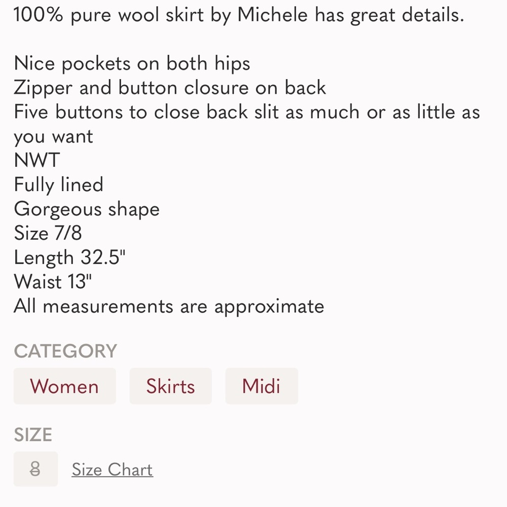 Pure Wool midi buttoned skirt - Picture 12 of 12